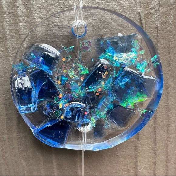 Hanging wall decor OOAK Assemblage Art Handmade Mosaic Indoor/Outdoor - Picture 5 of 10